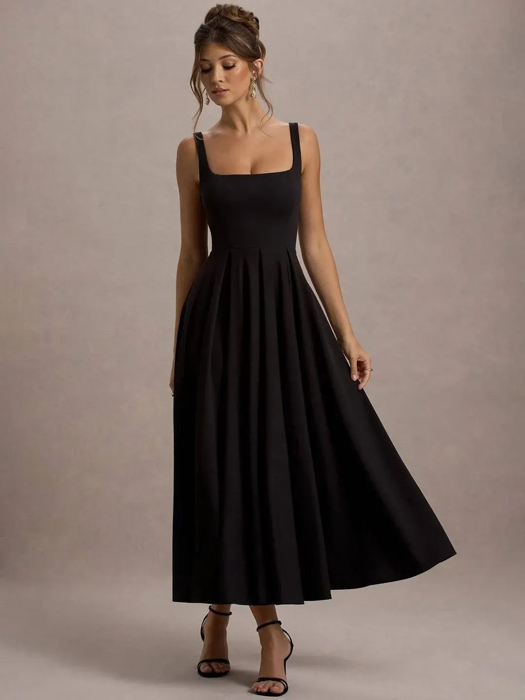 TRAQUILA Women Fit & Flare Midi Dress(M) by Myntra | Reviews, Best price &  Offers