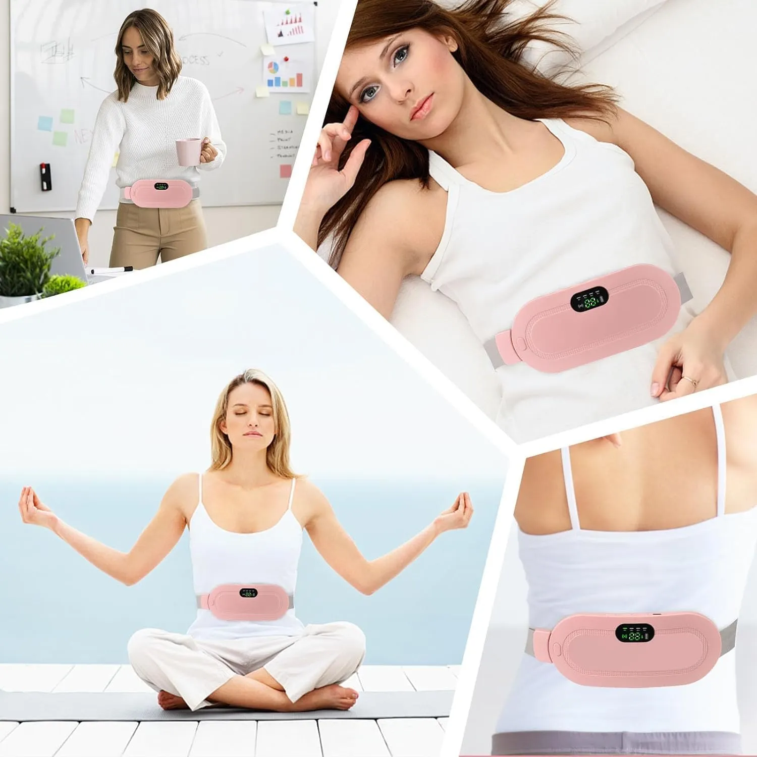Period Cramp Relief Massager & Heating Pad - Portable Cordless Device With  3-Temp. & 4-Massage Modes For Fast Menstrual Pain Relief - Women'S Heating  | Reviews, Best price & Offers
