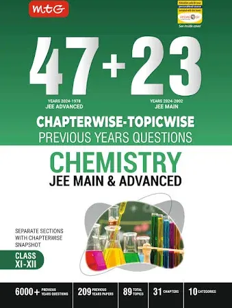Bookscape Mtg 47 + 23 Years Jee Main (2024-2002) And Jee Advanced (2024-1978) Chapter-wise Topic-wise Previous Years Solved Question Papers Chemistry Book – - image 1