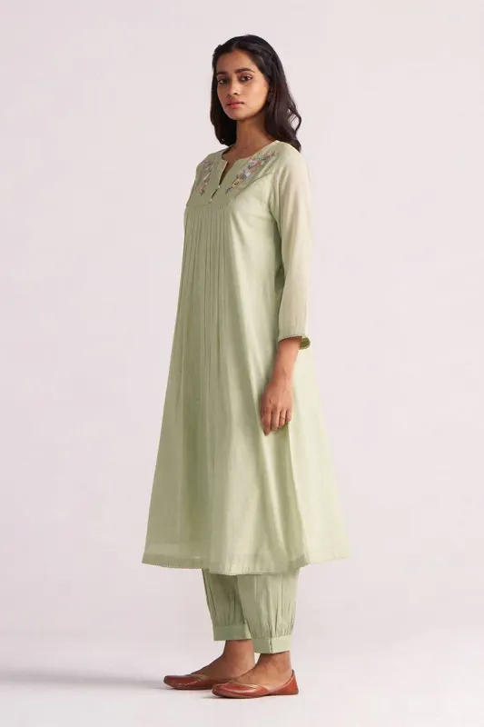Ganga Fashions Shop Quient Green Mul-Mul Co-ord Set – Relaxed Women’s Wear XXL - image 2