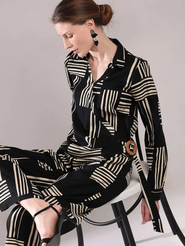 Vero Moda Black Printed Co-ord Set Top S - image 1