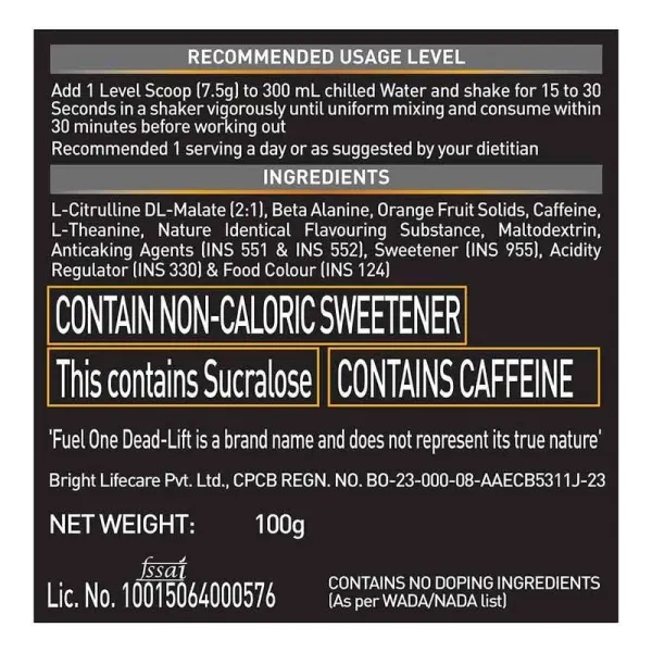 Fuel One Fuel One Dead-Lift Pre Workout - image 7