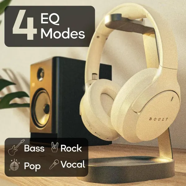 Boult Boult Q Over Ear Bluetooth Headphones with 70H Playtime, 40mm Bass Drivers, IPX5 Wireless Headphones (Beige) - image 7