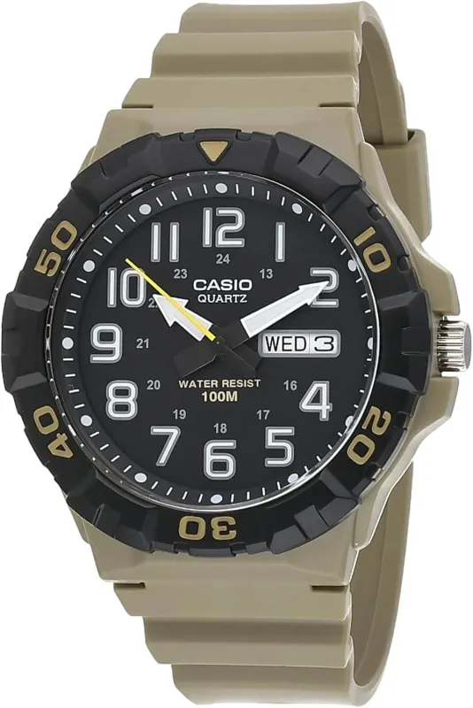  Casio MRW200H Series | Men's Analog Watch | Sporty Design | 100 Meter Water Resistance | Date Display | Rotary Bezel | Regular Time Keeping (HR, Min, - image 1