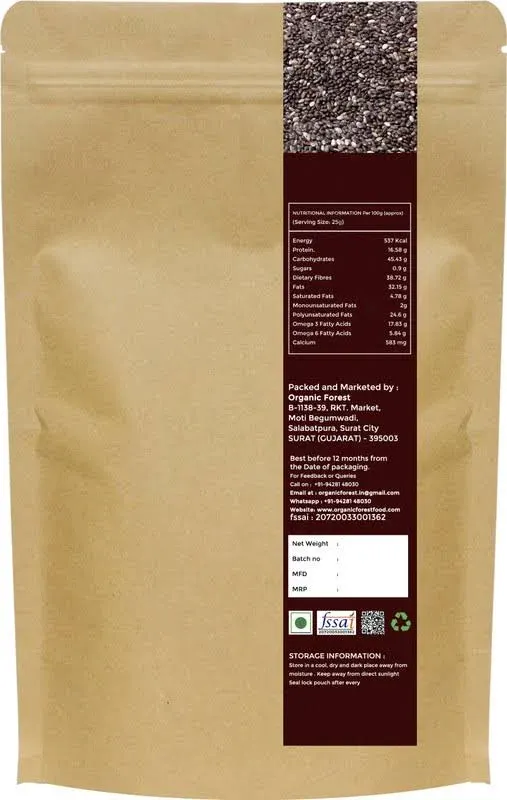 Flipkart Organic Forest Chia Seeds, 1kg Premium Quality Organic Super Food For Weight Loss Chia Seeds - image 2