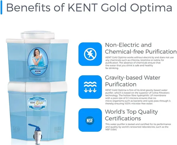 KENT Kent Gold Optima Gravity Based Water Purifier - image 3
