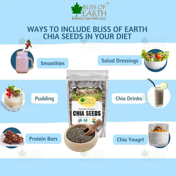Bliss of Earth Organic Raw Chia Seeds 1kg - image 2