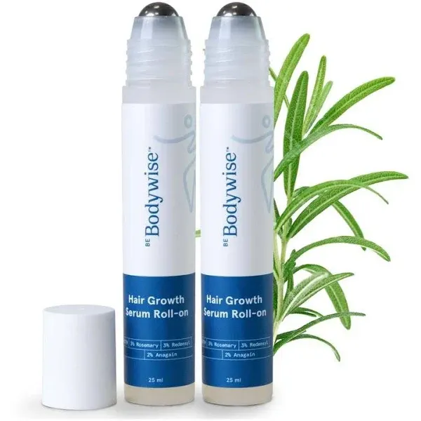  Be Bodywise Hair Growth Serum Roll On - With 3% Rosemary for New Hair Growth - Pack of 2, 25 ml each(Hair Serum) - image 1