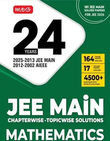 MTG Learning Media Mtg 24 Years Jee Main 2025-2002 Chapterwise Topicwise Previous Years Solved Papers Mathematics Pyq Book 2026 Exam 181 Jee Main Online & Offline Papers - image 1