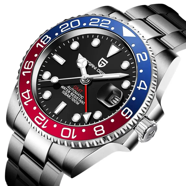 paganidesignwatches Pagani Design PD-1662 | GMT | Automatic Movement | Sapphire Crystal Black Red / Oyster - image 14