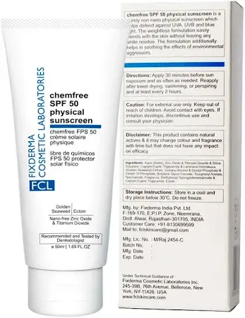 Fixderma Cosmetic Laboratories Fcl Chemfree Physical Sunscreen