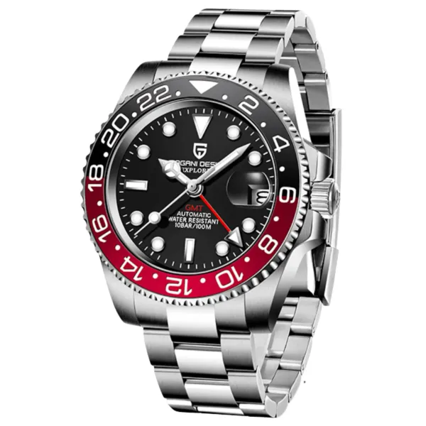 paganidesignwatches Pagani Design PD-1662 | GMT | Automatic Movement | Sapphire Crystal Black Red / Oyster - image 1