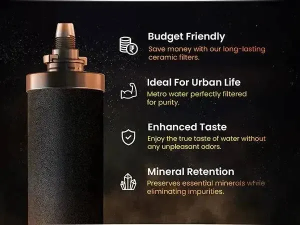 Rama Water Filter RAMA Gravity Water Filter with Carbon Candles, 17 Litres| Up to 4 people / 2 Candles l 8 Litres per hour / Vision Tap - image 8