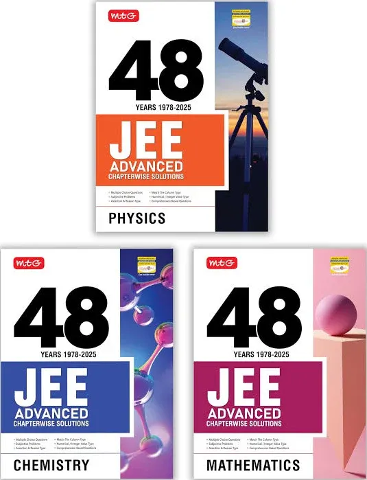 MTG Learning Media Mtg 48 Years Jee Advanced 2025-1978 Chapter-wise Previous Years Solved Papers Physics Chemistry & Mathematics Set 3 Book | Jee Advanced Pyq Question B - image 1