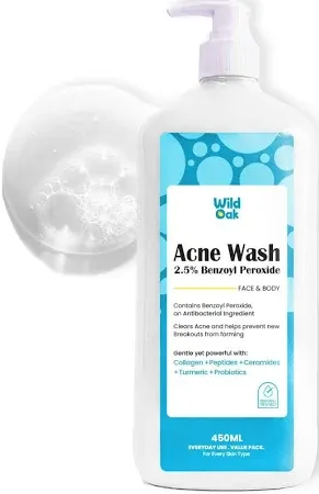 WildOak Benzoyl Peroxide Acne Face Body Wash