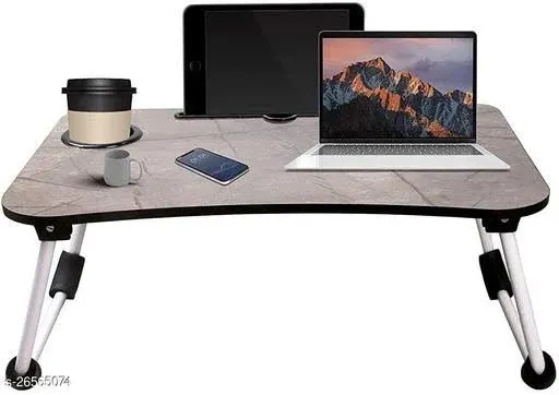 lvy&lane unique Laptop Table with Cup Holder, Study Table, Bed Table, Breakfast Table, Foldable tabl - image 1