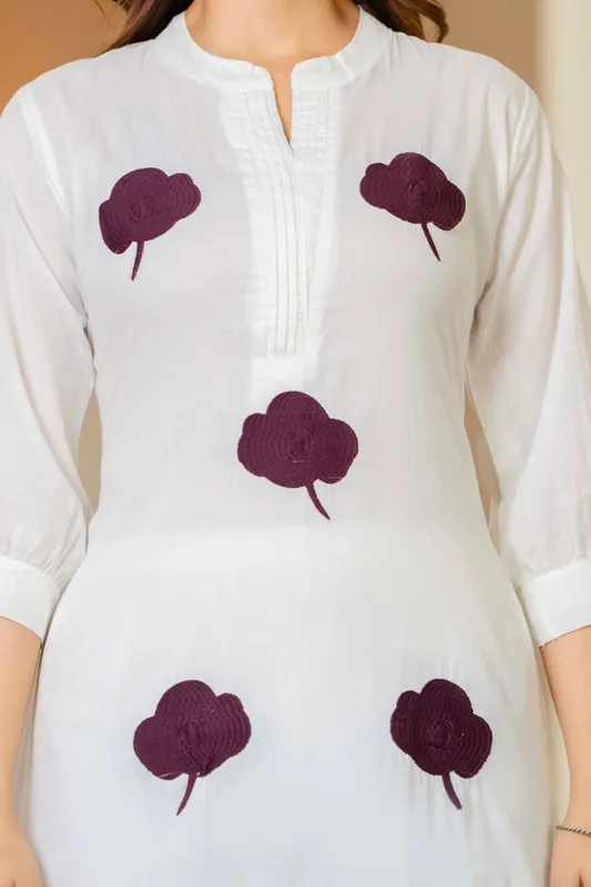 Style Jaipur Style Jaipur Women White Embroidered Cotton Co-Ord Set XXL-44 - image 3