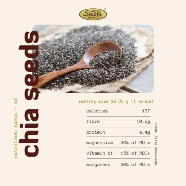 Sindhi Dry Fruits Order Premium Quality Chia Seeds Online at Sindhi Dry Fruits! 1 Kg - image 3