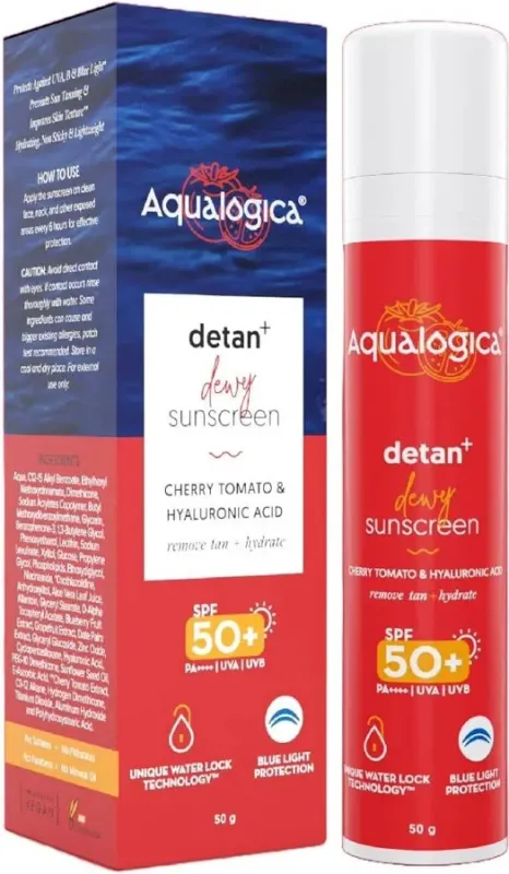Aqualogica Aqualogica Sunscreen - Spf 50 Pa++++ Detan+ Dewy Sunscreen With Cherry Tomato & Hyaluronic Acid Pack Of 2 - image 2