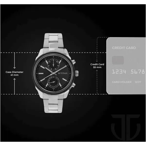 Titan Titan Men's NT1733NM01 Metropolitan Luxe black Two-Tone Steel Bracelet Watch - image 6