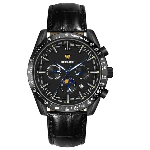 Benling Benling Legacy Chrono Automatic Watch for Men with Interchangeable Leather Strap & Stainless Steel Chain – A Masterpiece of Mechanical Precision - image 3