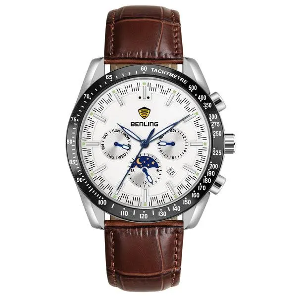 Benling Benling Legacy Chrono Automatic Watch for Men with Interchangeable Leather Strap & Stainless Steel Chain – A Masterpiece of Mechanical Precision - image 2
