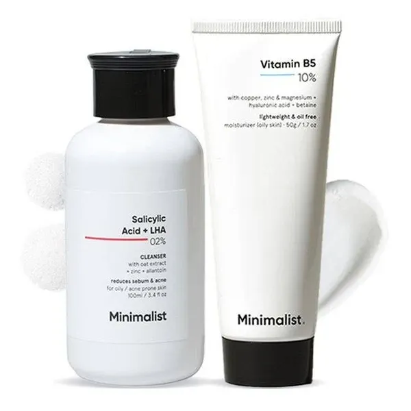 Purplle.com - Purplle Shop Minimalist Acne Control Skin Care Kit: Cleanser & Moisturizer with Salicylic Acid & Vitamin B5 - image 1
