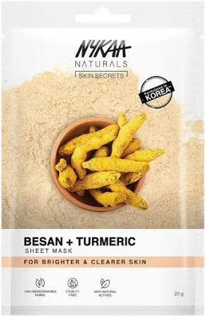 Nykaa Skin Secrets Indian Rituals Besan Turmeric Sheet Mask