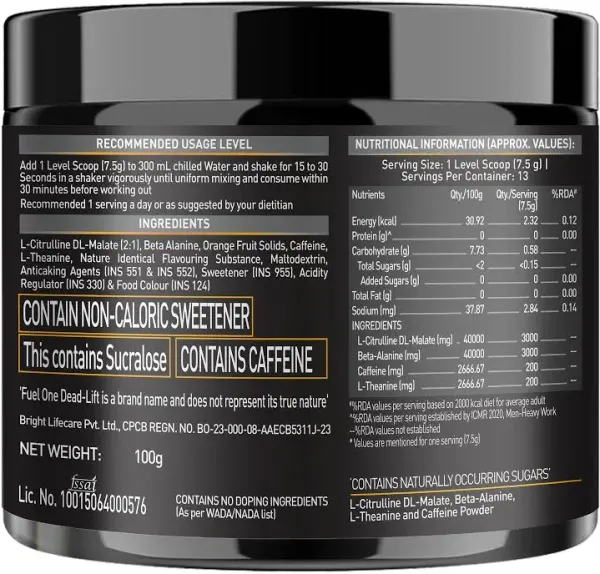 Fuel One Fuel One Dead-Lift Pre Workout - image 2