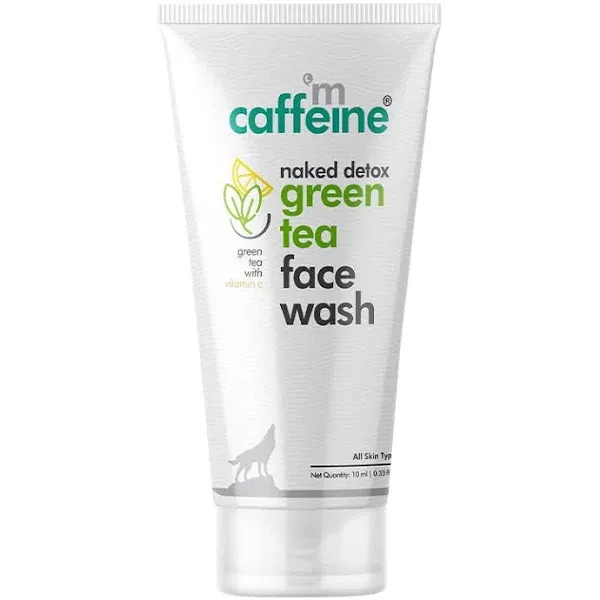 mCaffeine mCaffeine Green Tea Face Wash Liquid for All Skin Types - SLS Free, 10ml Tube | best face washes minimalist salicylic face cleanser exfoliates skin - image 1