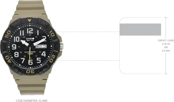  Casio MRW200H Series | Men's Analog Watch | Sporty Design | 100 Meter Water Resistance | Date Display | Rotary Bezel | Regular Time Keeping (HR, Min, - image 5