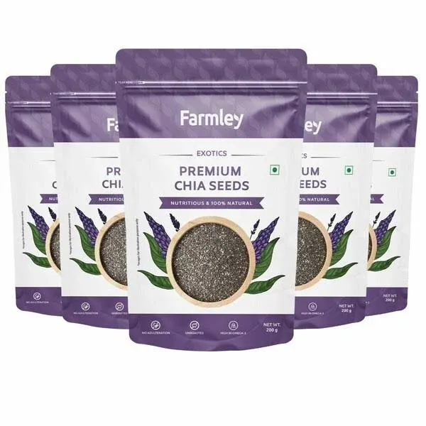 JioMart Marketplace Farmley Premium Natural Chia Seeds 1kg , Pack of 5 Each- 200g - image 1
