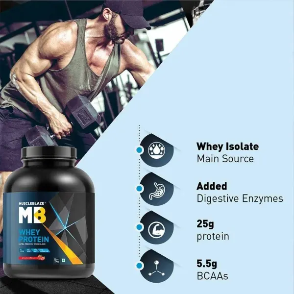  MuscleBlaze 100% Whey Protein Supplement Powder with Digestive Enzyme - image 8
