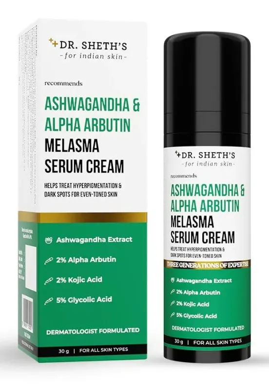 Dr. Sheth's Ashwagandha Alpha Arbutin Melasma Serum Cream