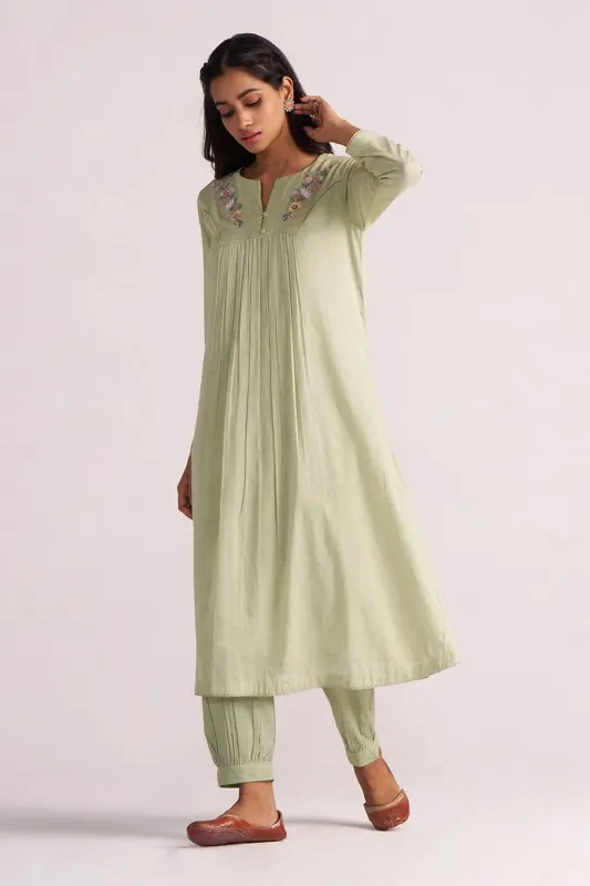 Ganga Fashions Shop Quient Green Mul-Mul Co-ord Set – Relaxed Women’s Wear XXL - image 8