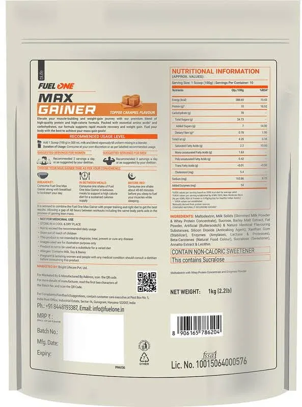 Fuelone Fuel One Max Gainer with Added Digestive Enzymes for Weight Management - image 6
