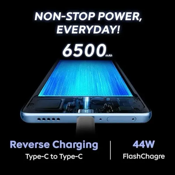  iQOO Z10x 5G (Titanium, 6GB RAM, 128GB Storage) | 6500 mAh Large Capacity Battery | Dimensity 7300 Processor | Military-Grade Durability - image 2