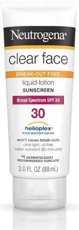 Neutrogena Clear Acne Face Sunscreen Lotion