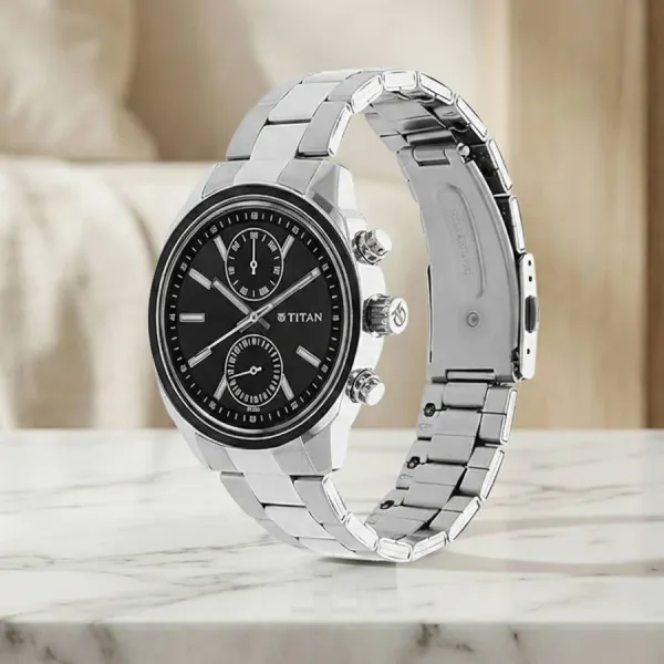 Titan Titan Men's NT1733NM01 Metropolitan Luxe black Two-Tone Steel Bracelet Watch - image 2