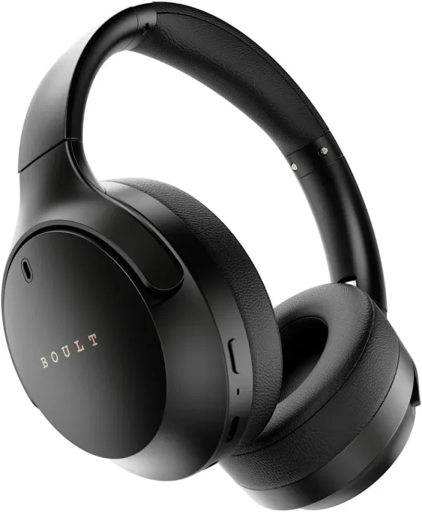 Boult Boult Q Over Ear Bluetooth Headphones with 70H Playtime, 40mm Bass Drivers, IPX5 Wireless Headphones (Black) - image 1