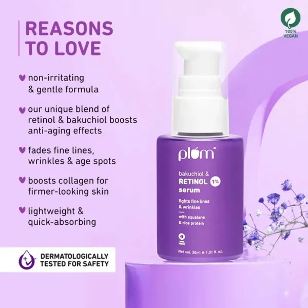 Plum Plum 1% Retinol Face Serum with Bakuchiol - image 3