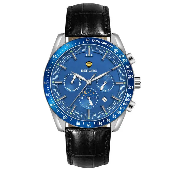 Benling Benling Legacy Chrono Automatic Watch for Men with Interchangeable Leather Strap & Stainless Steel Chain – A Masterpiece of Mechanical Precision - image 1