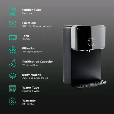 Native by Urban Company M2 RO+UV+Neo Booster+Copper Water Purifier (OPENBOX) - image 4