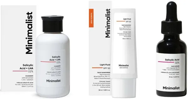 Minimalist Minimalist Set of SPF50 Face Sunscreen + Salicylic Acid Face Serum & Face Wash (Pack) by Myntra - image 1