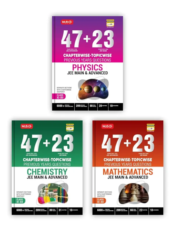 Flipkart Mtg 47 + 23 Years Jee Main 2024-2002 Jee Advanced 2024-1978 Chapter-wise Topic-wise Previous Years Solved Question Papers Physics, Chemistry & Mathema - image 1
