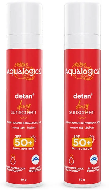 Aqualogica Aqualogica Sunscreen - Spf 50 Pa++++ Detan+ Dewy Sunscreen With Cherry Tomato & Hyaluronic Acid Pack Of 2 - image 1
