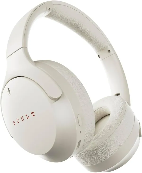 Boult Boult Q Over Ear Bluetooth Headphones with 70H Playtime, 40mm Bass Drivers, IPX5 Wireless Headphones (Beige) - image 1