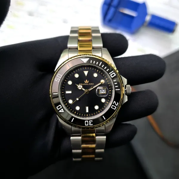 Franklord Franklord Regal Mariner – Onyx Gold | Black-Gold Stainless Steel Luxury Watch for Men - image 11
