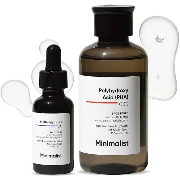 Tira Minimalist Hydration Duo Multi Peptide Night Serum + Pha 03% Face Toner With Multi Biotics Combo - image 1