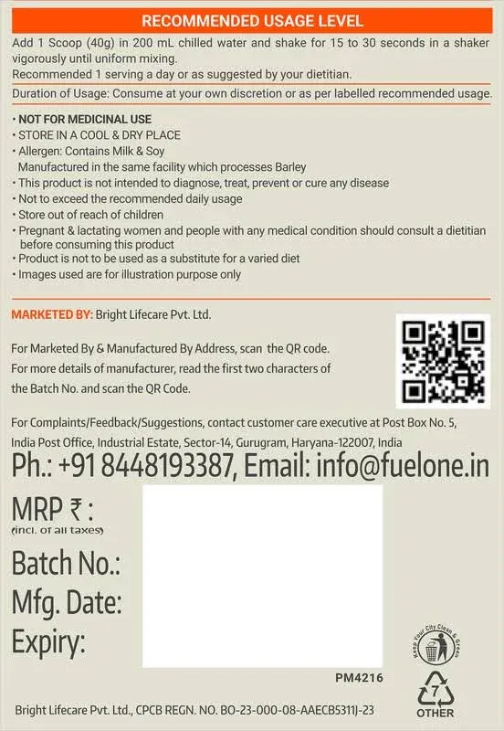 Flipkart Fuelone Whey Protein, 24g Protein, 5.08 G Bcaa & 3.60 G Glutamic Acid With Shaker, 500ml Whey Protein - image 4